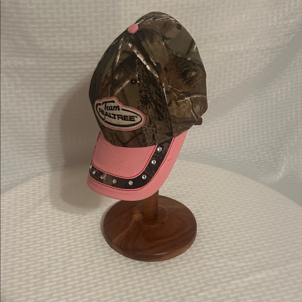 #730 Team Realtree Women's Pink and Camouflage Hat